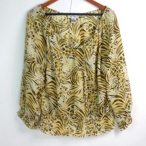 Michele Michelle L Golden Flowy Top